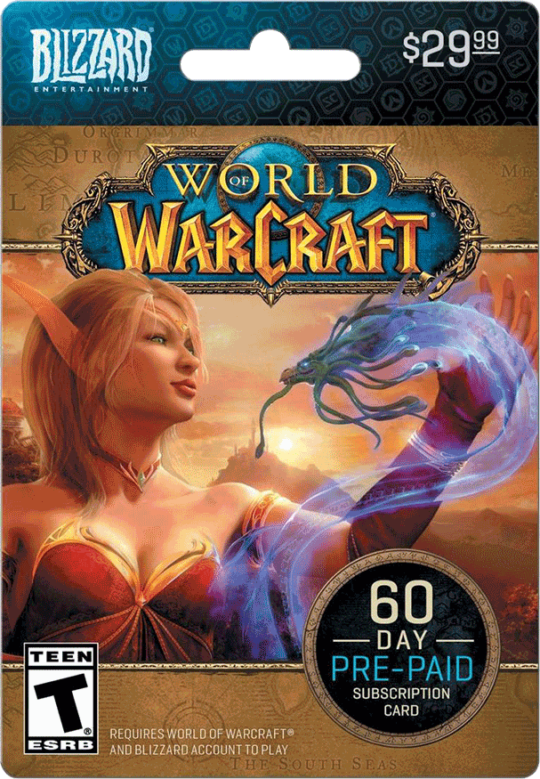 World of Warcraft 60 Day Game Time Card EU