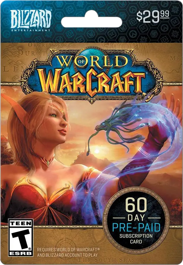 World of Warcraft 60 Day Game Time Card US
